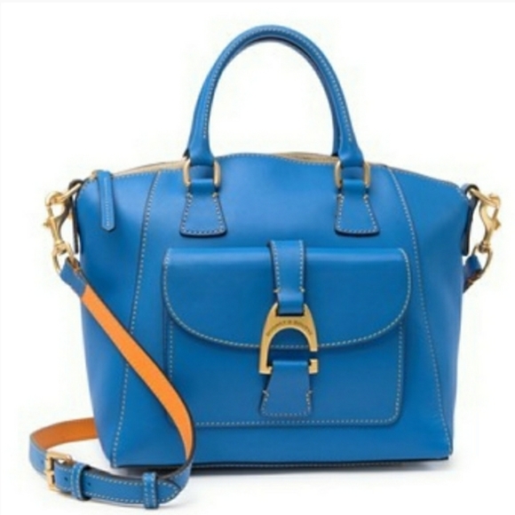 Dooney & Bourke Royal Blue Naomi Leather Satchel - Picture 9 of 11